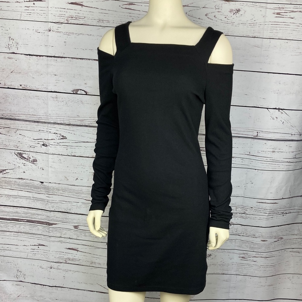 DOUBLJU LBD Cold Shoulder Square Neck Dress Size M - Picture 2 of 15